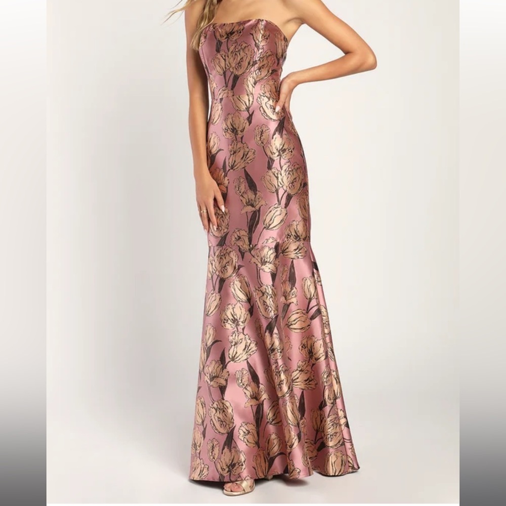 Jacquard Strapless Dress